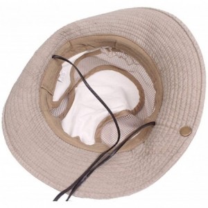 Sun Hats Men Summer Cotton Cowboy Sun Hat Wide Brim Bucket Fishing Hats - Army Green - C8183LS6IEG $12.41