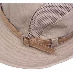 Sun Hats Men Summer Cotton Cowboy Sun Hat Wide Brim Bucket Fishing Hats - Army Green - C8183LS6IEG $12.41