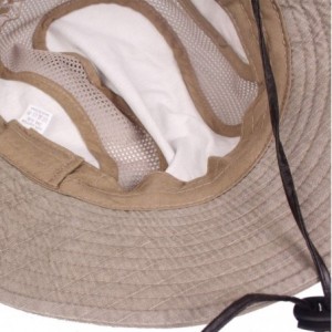 Sun Hats Men Summer Cotton Cowboy Sun Hat Wide Brim Bucket Fishing Hats - Army Green - C8183LS6IEG $12.41