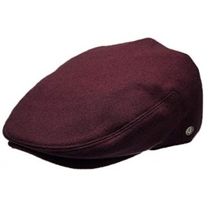 Newsboy Caps Classic Men's Flat Hat Wool Newsboy Herringbone Tweed Driving Cap - Plain Burgundy - CR1890D0DYS $14.84