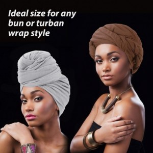 Headbands 2 Pieces Stretch Head Wrap Scarf Stretchy Turban Long Hair Scarf Wrap Solid Color Soft Head Band Tie for Women - CH...