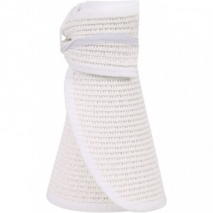 Visors Lullaby Women's UPF 50+ Packable Wide Brim Roll-Up Sun Visor Beach Straw Hat - White - CZ1842580R5 $16.00