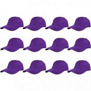 Baseball Caps Plain Blank Baseball Caps Adjustable Back Strap Wholesale LOT 12 PC'S - Purple - C712NAJAASI $18.94