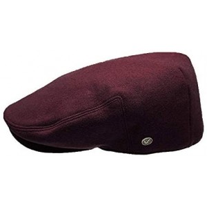 Newsboy Caps Classic Men's Flat Hat Wool Newsboy Herringbone Tweed Driving Cap - Plain Burgundy - CR1890D0DYS $14.84