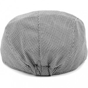 Newsboy Caps Men's Spring & Summer Newsboy Caps for Men - Ivy Caps for Men - Grey Houndstooth - CT18DUA5TIL $11.05