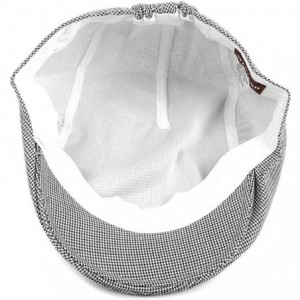 Newsboy Caps Men's Spring & Summer Newsboy Caps for Men - Ivy Caps for Men - Grey Houndstooth - CT18DUA5TIL $11.05