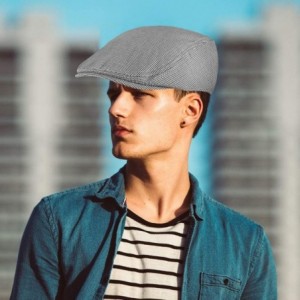 Newsboy Caps Men's Spring & Summer Newsboy Caps for Men - Ivy Caps for Men - Grey Houndstooth - CT18DUA5TIL $11.05