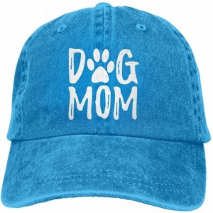 Baseball Caps Denim Fabric Adjustable Dog Mom Hat Fashion Distressed Baseball Cap for Women - Sky Blue - CD18QZ8YG95 $26.36