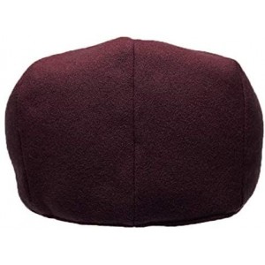 Newsboy Caps Classic Men's Flat Hat Wool Newsboy Herringbone Tweed Driving Cap - Plain Burgundy - CR1890D0DYS $14.84