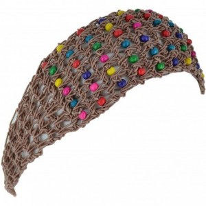 Cold Weather Headbands Beaded Knitted Womens Headband Crochet Knit Headwrap Girl Winter Fashion - CB11IZHPDWR $16.07