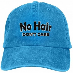 Skullies & Beanies Mens/Womens No Hair Don't Care Funny Denim Hat Trucker Cap Cotton Black - Royalblue - CX18CSHG7OT $30.89