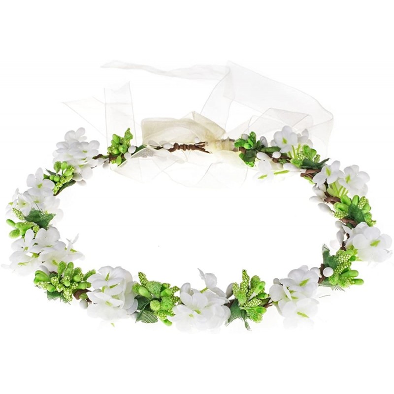 Headbands Nature Flower Crown Fruit Headband Boho Garland Wedding Photo Prop - White - CY180EW0L9G $12.28