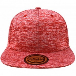 Baseball Caps Flat Visor Melange Heather Snapback Hat Blank Cap Athletic Baseball Cap - Red Melange - CS18EGSR2AR $10.80