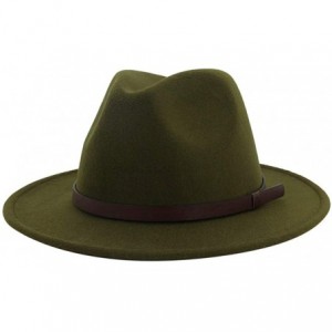 Fedoras Classic Jazz Hat Men's Breathable Linen-Fedora Hat & Stylish Hat Band Casual Jazz Cap (10 Color) - Army Green 3 - C61...
