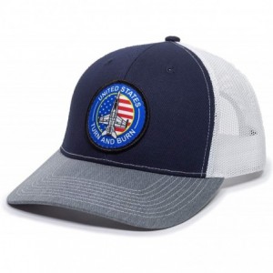 Baseball Caps Navy American Scout Patch Trucker - Navy/White/Heathered Gray - CL18AEKA66U $13.34