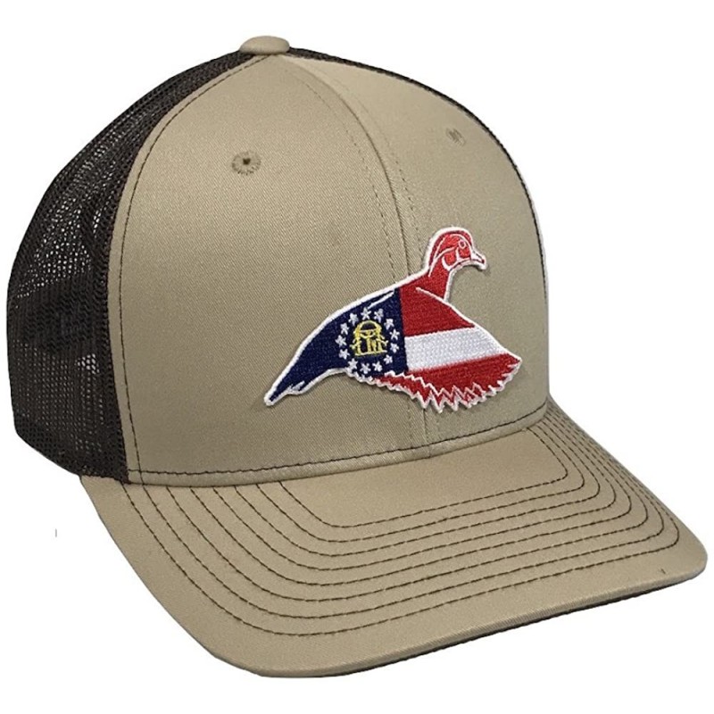 Baseball Caps GA Woodie - Adjustable Cap - Tan/Coffee - C618D7T0L3Z $31.03
