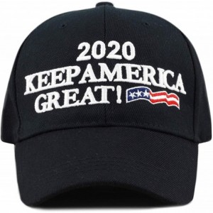 Baseball Caps Trump 2020 Keep America Great 3D Embroidery American Flag Baseball Cap - 018 Black - CY18WLQ5QN9 $23.62