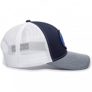 Baseball Caps Navy American Scout Patch Trucker - Navy/White/Heathered Gray - CL18AEKA66U $13.34