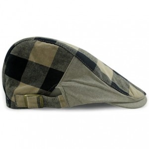 Newsboy Caps Checker Check Plaid Tartan Newsboy Beret Cap Hat FFH032 - Ffh273blk Black - CP11YU0D9Y7 $14.17