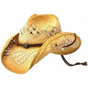 Sun Hats Sonoma - Deadwood Trading Raffia Straw Cowboy Hat - Men & Women Country - Beach - CQ11JLM1LNP $34.09