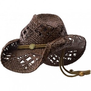 Sun Hats Sonoma - Deadwood Trading Raffia Straw Cowboy Hat - Men & Women Country - Beach - CQ11JLM1LNP $34.09