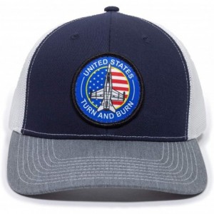 Baseball Caps Navy American Scout Patch Trucker - Navy/White/Heathered Gray - CL18AEKA66U $13.34