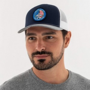 Baseball Caps Navy American Scout Patch Trucker - Navy/White/Heathered Gray - CL18AEKA66U $13.34