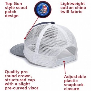 Baseball Caps Navy American Scout Patch Trucker - Navy/White/Heathered Gray - CL18AEKA66U $13.34