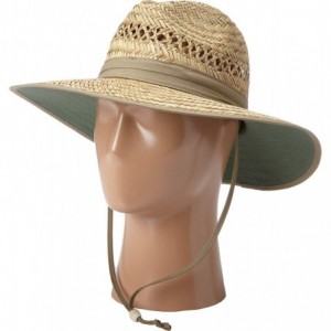 Sun Hats Men's Olive Band Raffia Sun Hat - Natural Orange - CZ11GTB4Y3Z $39.81