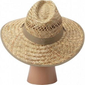 Sun Hats Men's Olive Band Raffia Sun Hat - Natural Orange - CZ11GTB4Y3Z $20.95