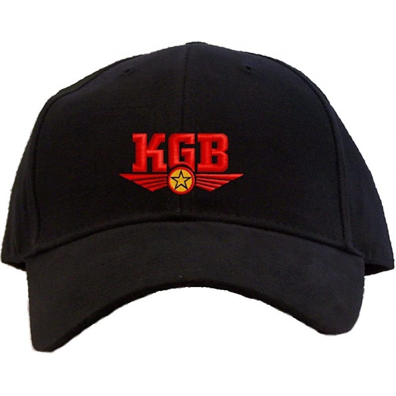 Baseball Caps KGB Embroidered Baseball Cap - Black - CL1184WT13P $21.51