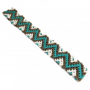 Headbands American Handmade Accessories Turquoise - Turquoise/Bronze/White Zip Zap - CH128DP9UD3 $26.37