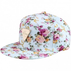 Baseball Caps Fashion Floral Snapback Hip-Hop Hat Flat Peaked Baseball Cap for Four Seasons - Green - CO12CG5VFMP $10.61