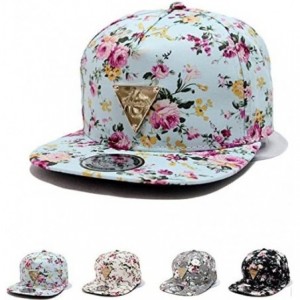 Baseball Caps Fashion Floral Snapback Hip-Hop Hat Flat Peaked Baseball Cap for Four Seasons - Green - CO12CG5VFMP $10.61
