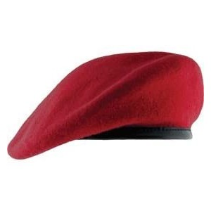 Berets Unlined Beret with Leather Sweatband (7 5/8- Scarlet) - CE11WV00NI3 $32.21