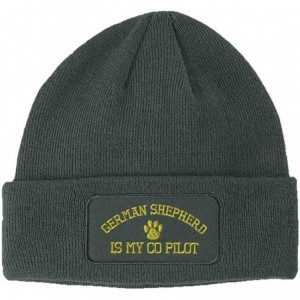 Skullies & Beanies Patch Beanie for Men & Women German Shepherd My Co Pilot Embroidery 1 Size - Dark Grey - CP18ZORWTHA $13.99