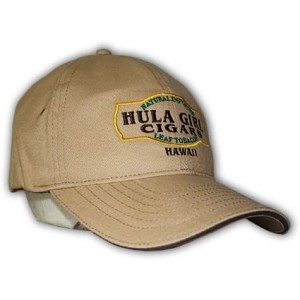 Baseball Caps Cigar Logo Hat with Secret Pocket Closed Back Deluxe - Khaki - CB115UOTQU3 $19.44