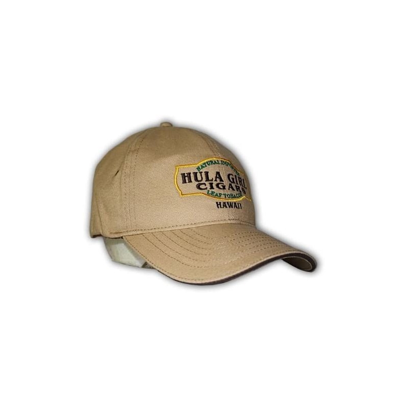 Baseball Caps Cigar Logo Hat with Secret Pocket Closed Back Deluxe - Khaki - CB115UOTQU3 $19.44