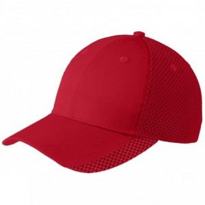 Skullies & Beanies Port Authority?C923 Two Color Mesh Back Cap - Red/ Black - CG12BX2L4YV $8.66