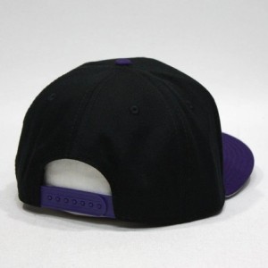 Baseball Caps Premium Plain Cotton Twill Adjustable Flat Bill Snapback Hats Baseball Caps - Purple/Black - CQ12BIX4K69 $11.83