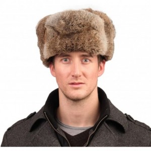 Bomber Hats Men's Rabbit Full Fur Russian Ushanka Trooper Hats Multicolor - Brown - C611MBTZZUF $25.42