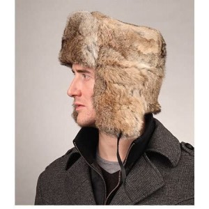 Bomber Hats Men's Rabbit Full Fur Russian Ushanka Trooper Hats Multicolor - Brown - C611MBTZZUF $25.42