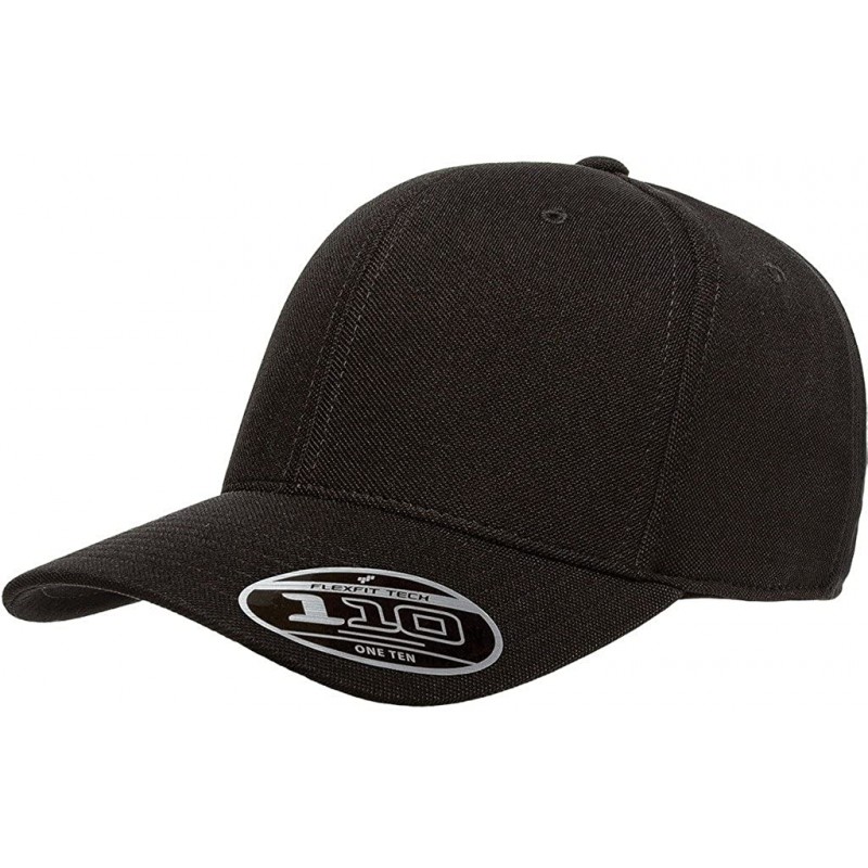 Baseball Caps One Ten Cool & Dry Mini Pique Cap - Water Resistent - Adjustable - 110P - Black - CN12LLFN19B $11.85