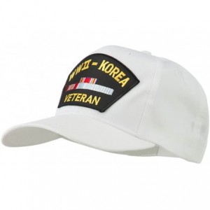 Baseball Caps WWII Korean Veteran Patched Cotton Twill Cap - White - CQ11QLM8J3D $18.59