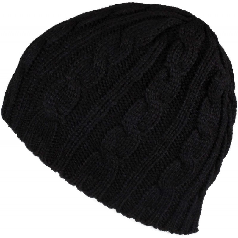 Skullies & Beanies Exclusives Women's Men's Kids Knitted Solid Beanie Hat (HAT-31) (YJ-31A) - Black-soild - CS129XM6V6J $18.19