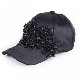 Baseball Caps Base Ball Cap for Women and Men Kids - Black Flower - CT18XZHLHK9 $12.12