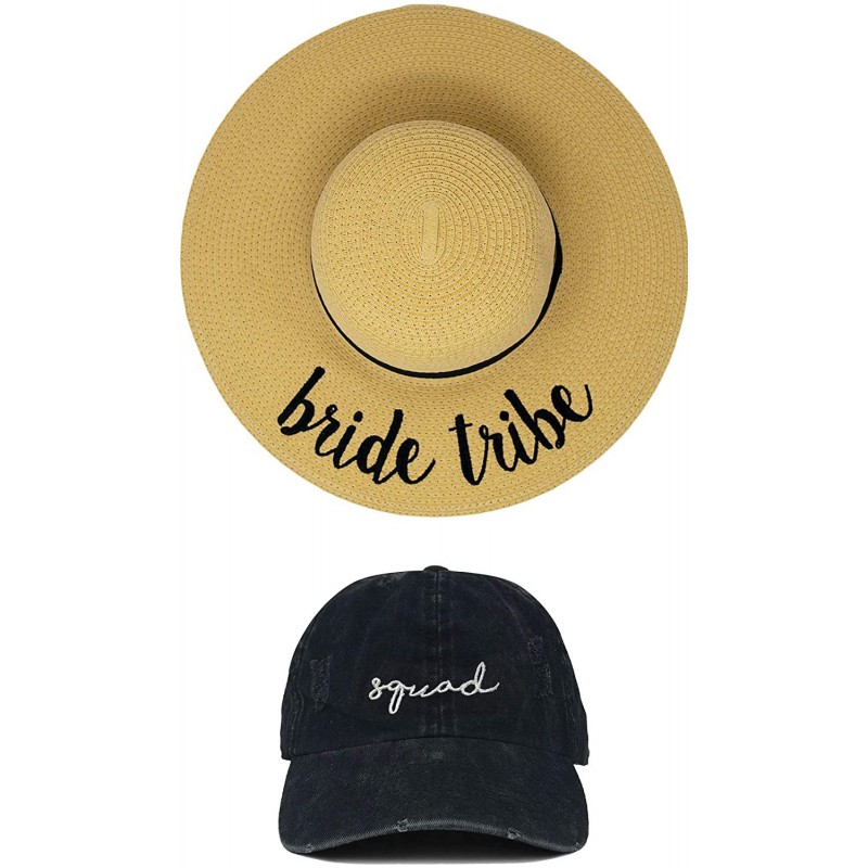 Sun Hats Women's Bridal Sun Hat Dad Hat Baseball Cap Bachelorette Party Bundle - CB18QAADI63 $34.03