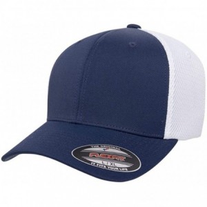 Baseball Caps Flexfit Ultrafibre & Airmesh 6533 with NoSweat Hat Liner - Navy/White - CL18O8CGXA4 $25.91