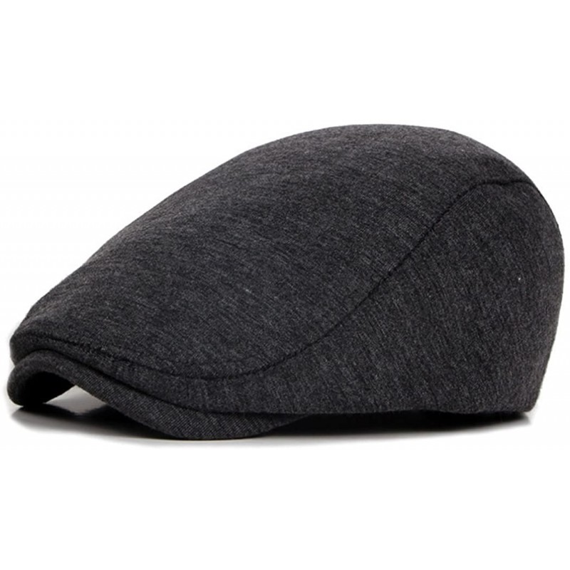 Newsboy Caps Beret Hat France Cotton Flat Cap Gatsby Newsboy Ivy Irish Hats Cabbie Driving - Dark Grey - CA18G2T9LD3 $8.24