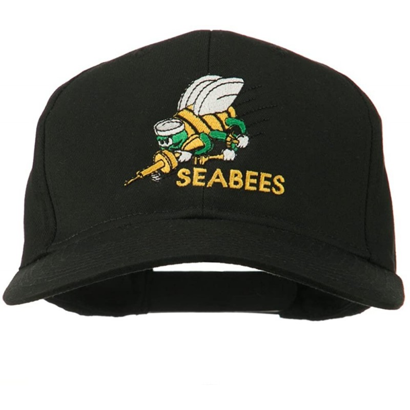 Baseball Caps Navy Seabees Symbol Embroidered Cap - Black - C911QLMNFM3 $18.64
